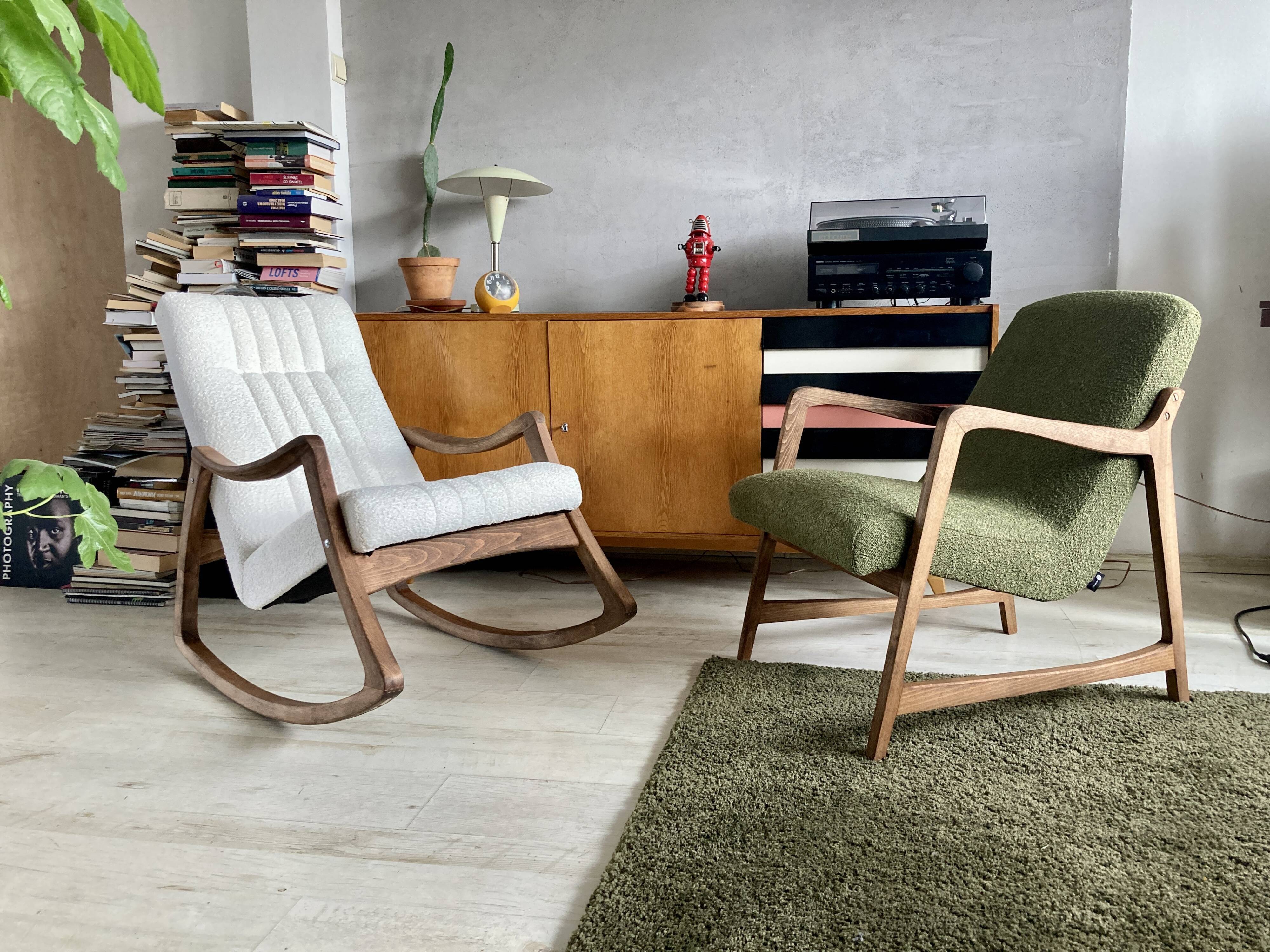 Original mid-century polish chair "type 364" from late 50s. Designed by Barbara Fenrych-Węcławska