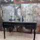 Bureau XIXeme laqué noir et sous main verre biseauté