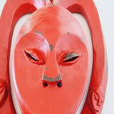 African Mask from Mali lacquered in red Exceptional piece