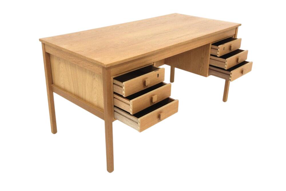 Scandinavian Double-Faced Oak Desk from the 1960s, Sweden