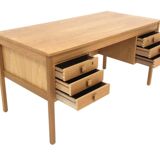 Scandinavian Double-Faced Oak Desk from the 1960s, Sweden