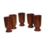 Set of 5 Mazagrans in glazed sandstone