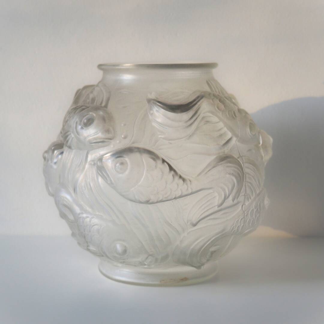 Vase en verre de Bohême Art Déco des années 1930 par Josef Ingwald
