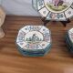 Henriot Quimper RM Octagonal Dessert Service Breton Couple Art Deco Style