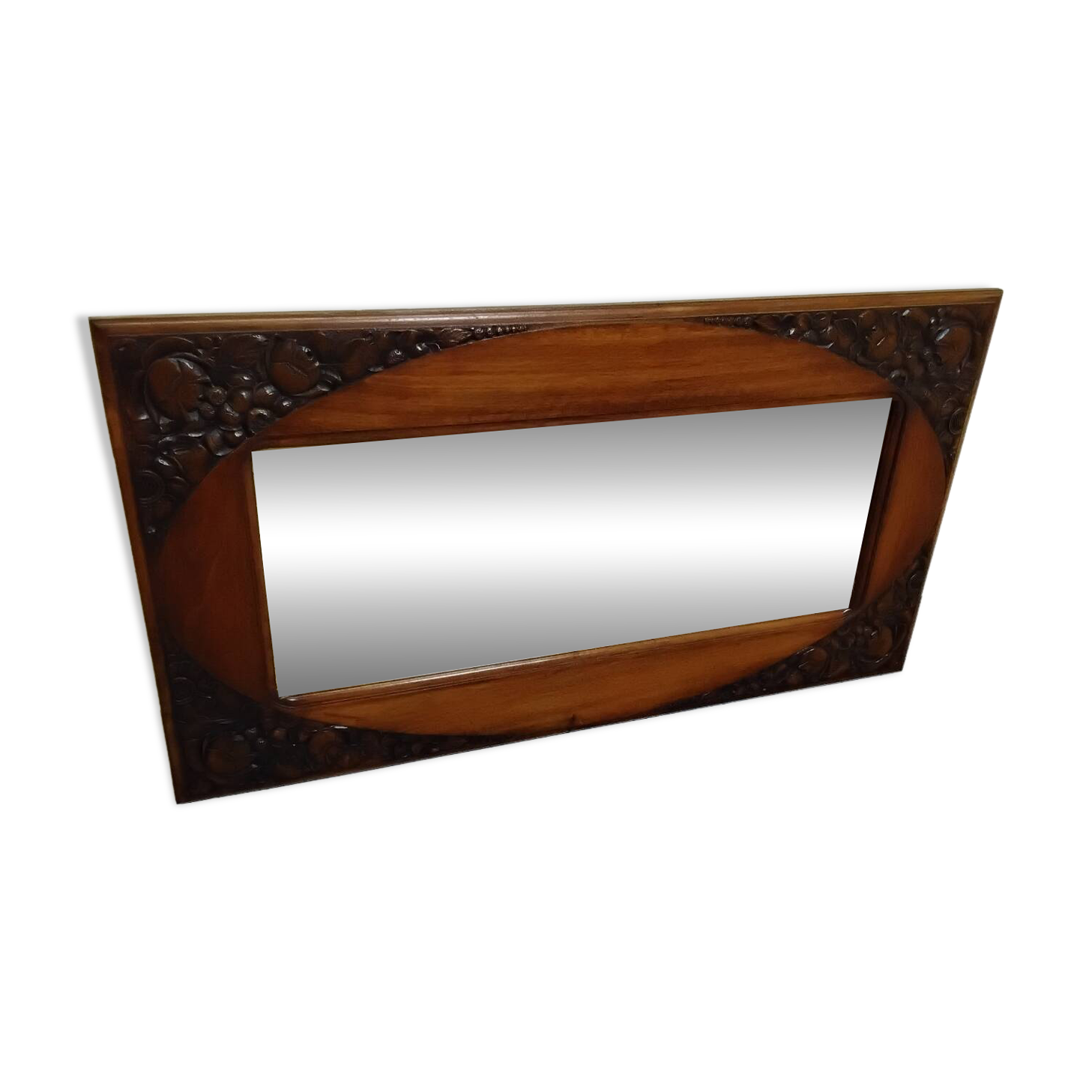 Art Deco mirror with a wooden frame