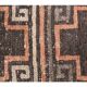1960s orange geometric Turkish hand-knotted runner rug 81x337