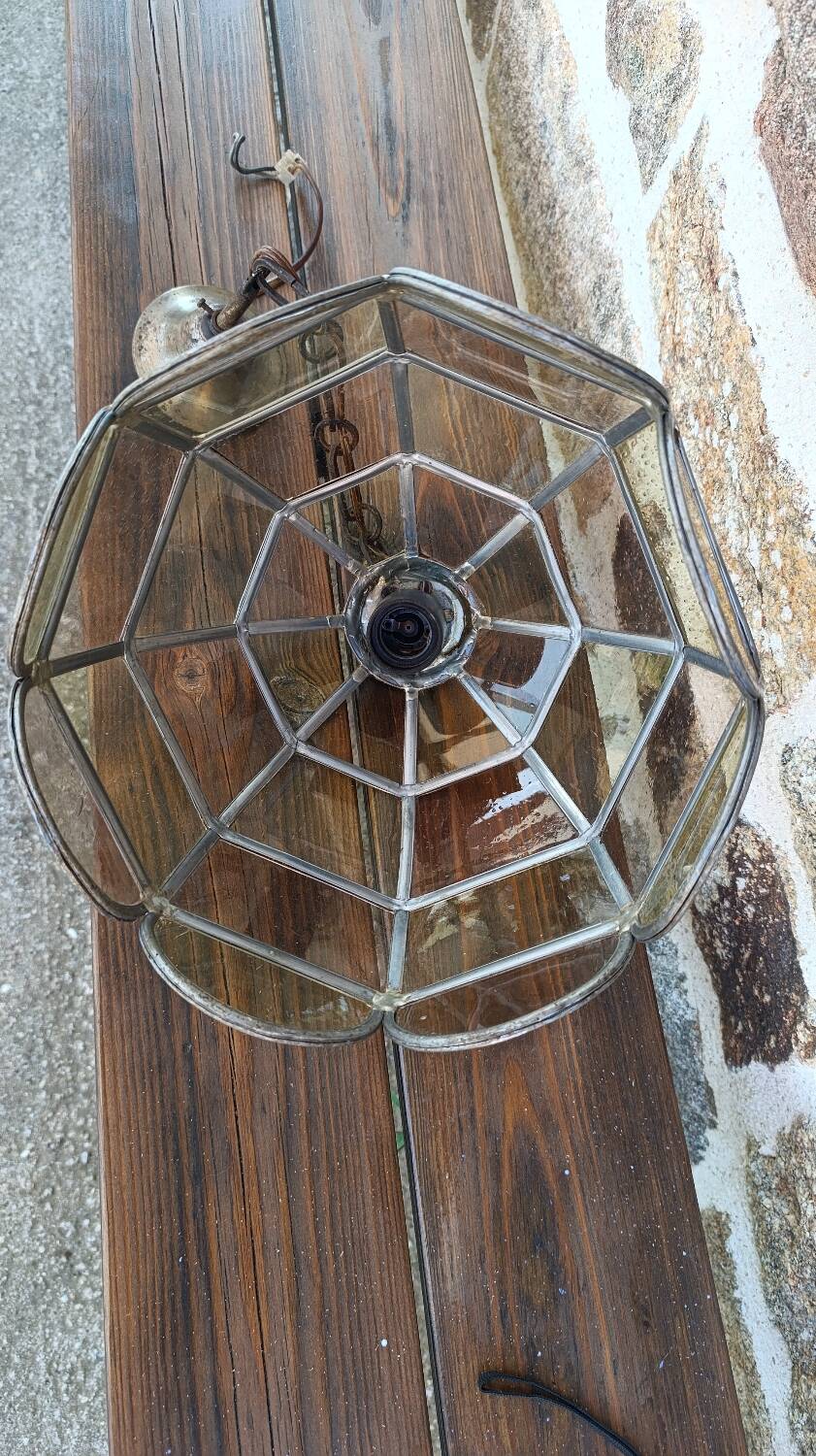 Lustre verre coloré et étain