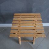 Tabouret pliant ancien en bois de pêcheur ou peintre