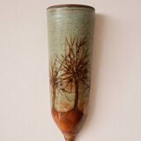 Glazed stoneware wall vase with tree decoration – ca. 1960–1980