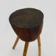 Antique oak tripod butcher's block, stand, stool. 1950s