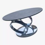 Page 1 of 8 Olympe table with swiveling glass and grey ceramic tops