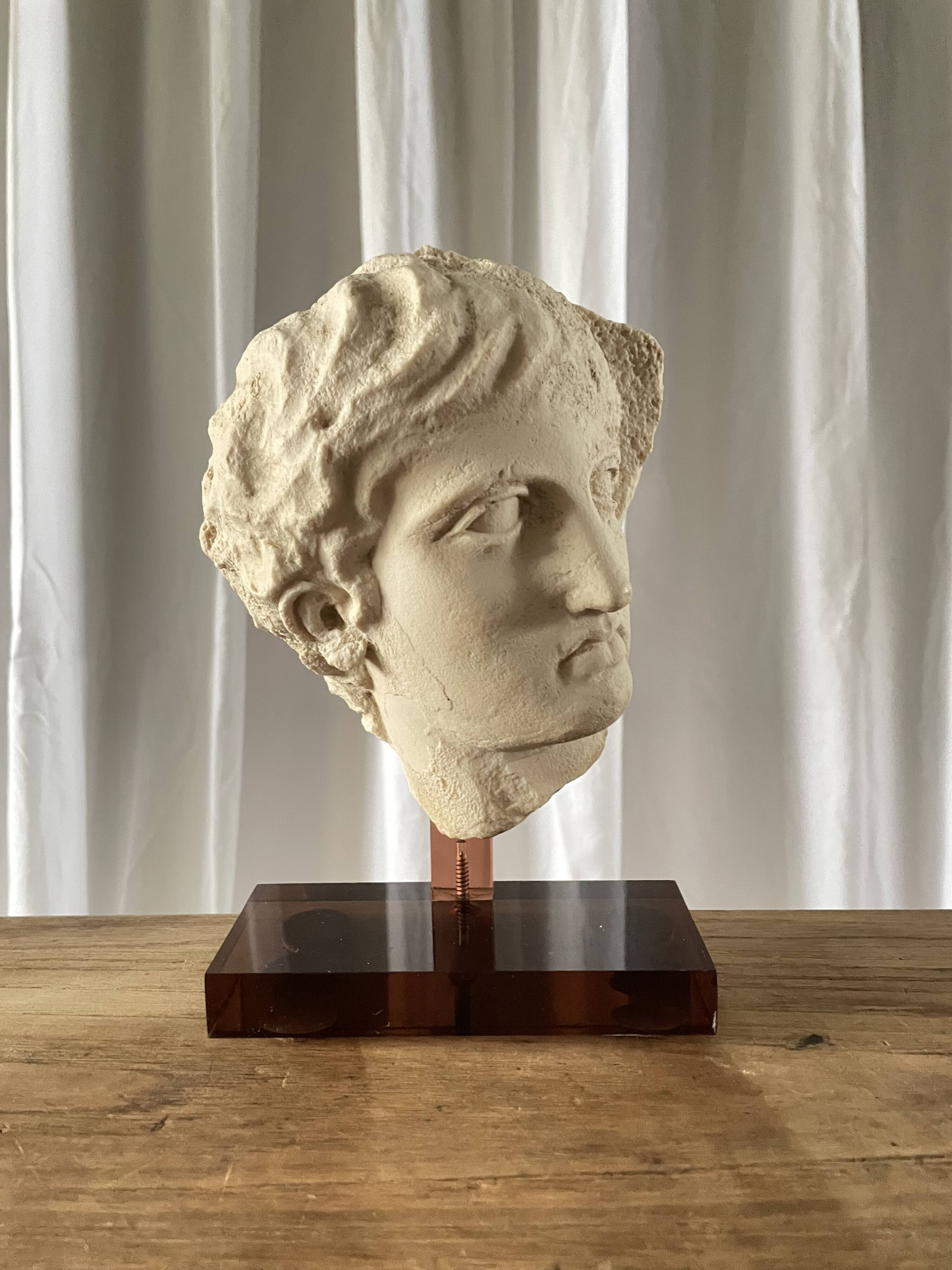 Ancient Greek head – Ephebe – Cast from the Louvre Museum