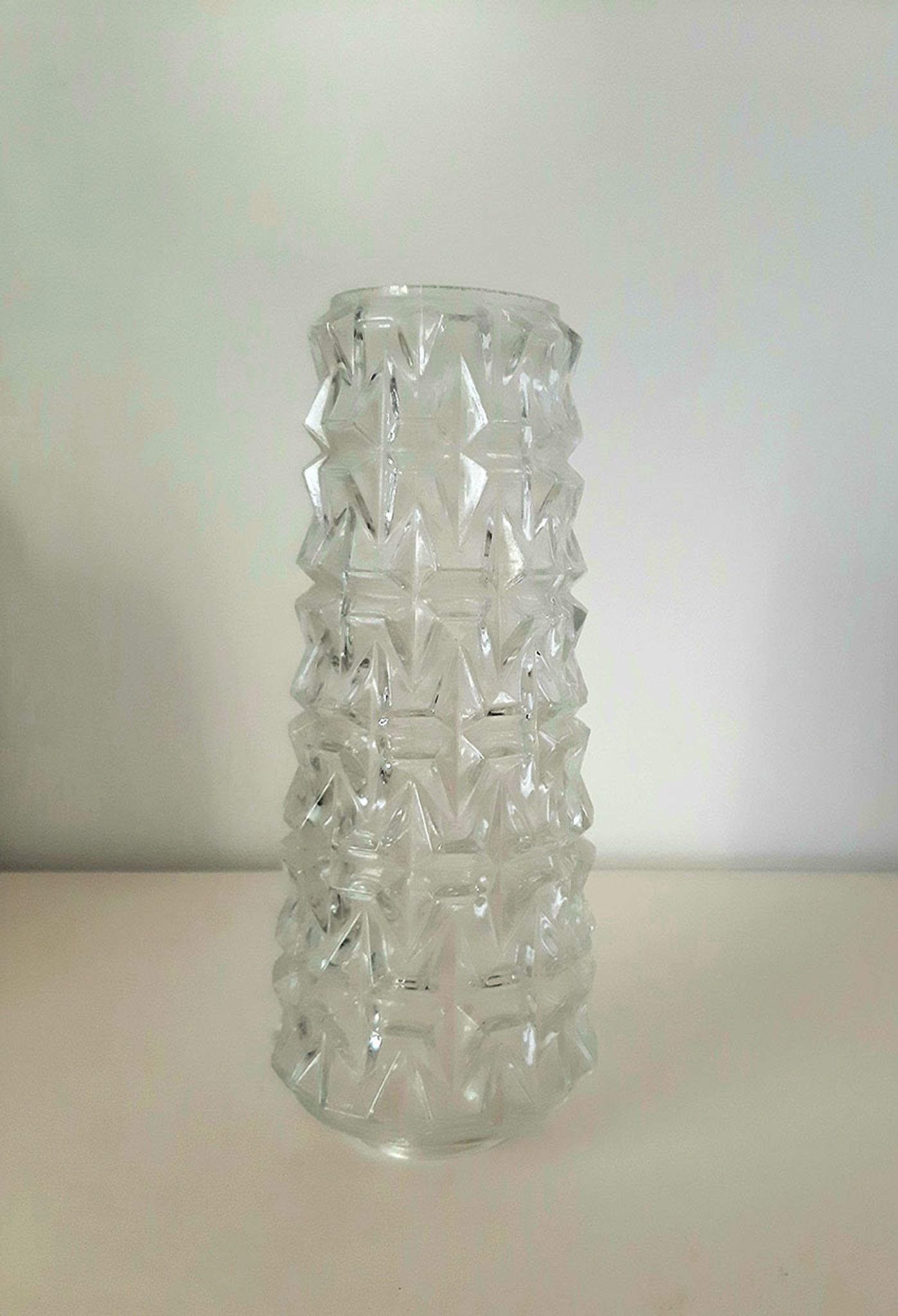 Glass lampshade, chandelier flute, year 60 70, pressed glass, embossed glass
