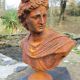 Cast iron bust of a 19th century roman woman