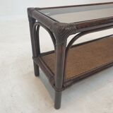 Italian Bamboo and Rattan Coffee Table, 1980s