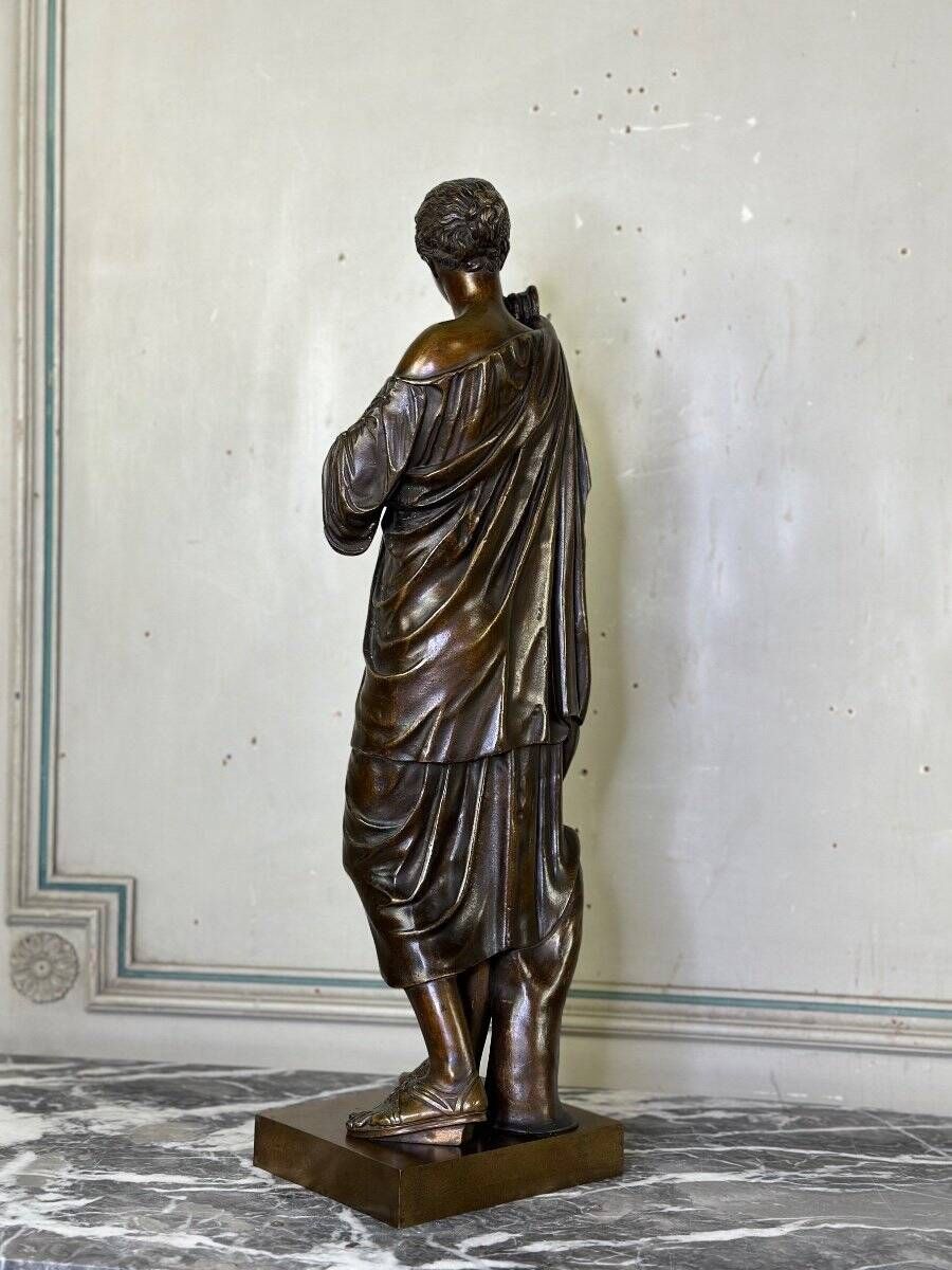 Diane de Gabies, large bronze after the antique with medal patina.