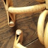 Pair vintage rattan coat holder