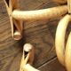 Pair vintage rattan coat holder