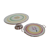 Duo de plats à gâteaux vintage