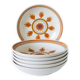 Set of 6 Longchamp flowered deep plates, Orange, 1970