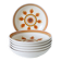 Set of 6 Longchamp flowered deep plates, Orange, 1970