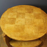 Art Deco Period Pedestal Table in Birch From Norway to Two Trays Around 1930