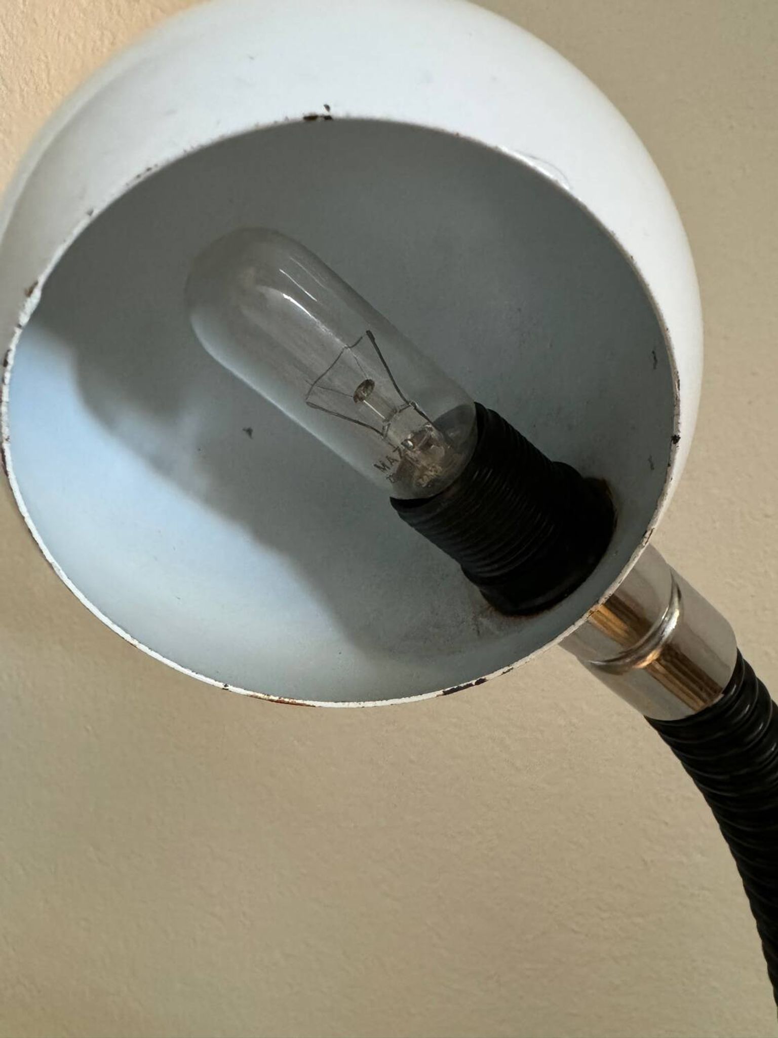 Lampe de bureau Eyeball blanche années 70