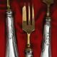 12 Cake Forks Silver Metal and Golden Blades Louis XVI Style