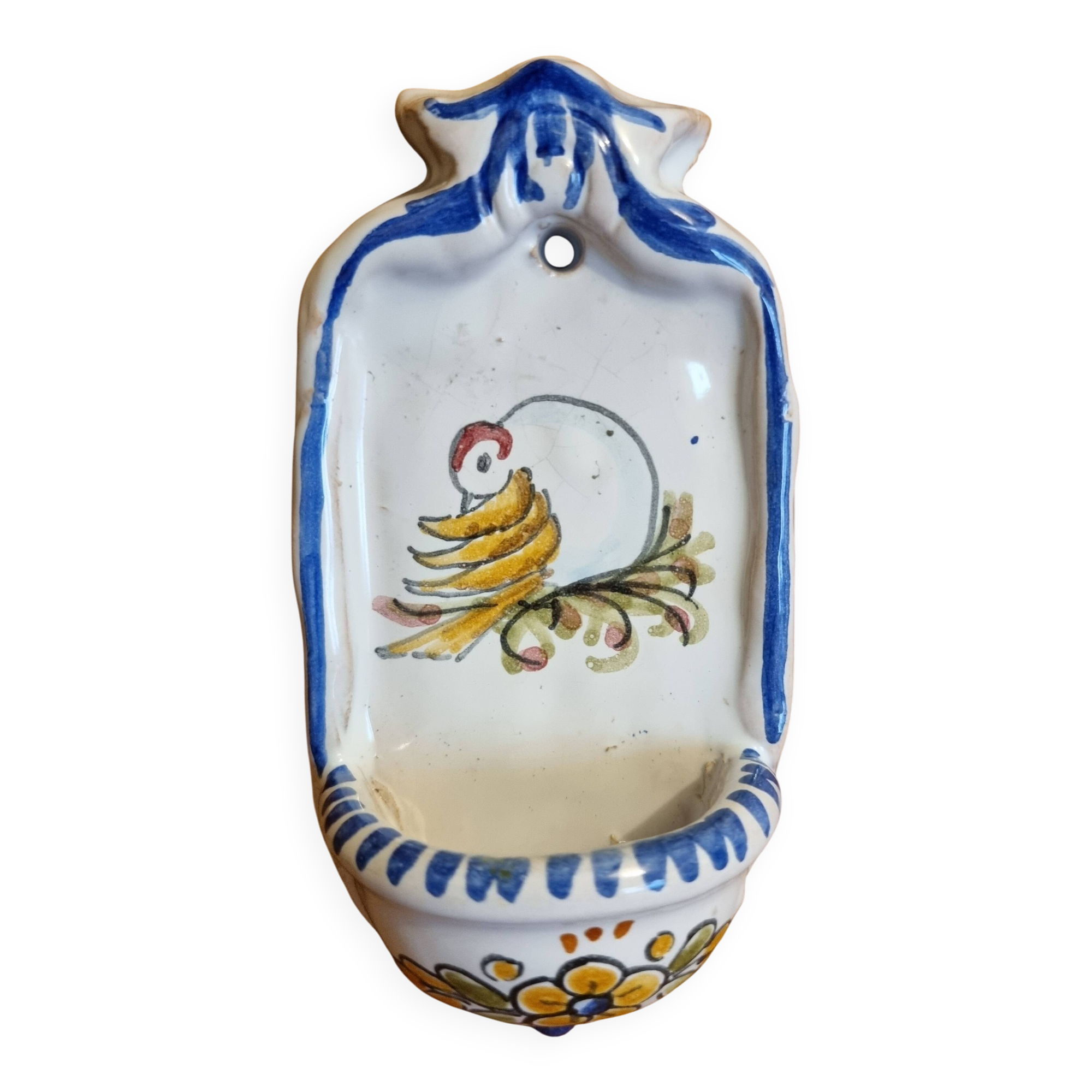 Antique earthenware holy water font from Puente del Arzobispo in Toledo, Spain