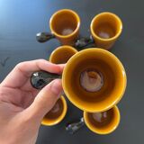 Set of 6 stoneware coffee cups