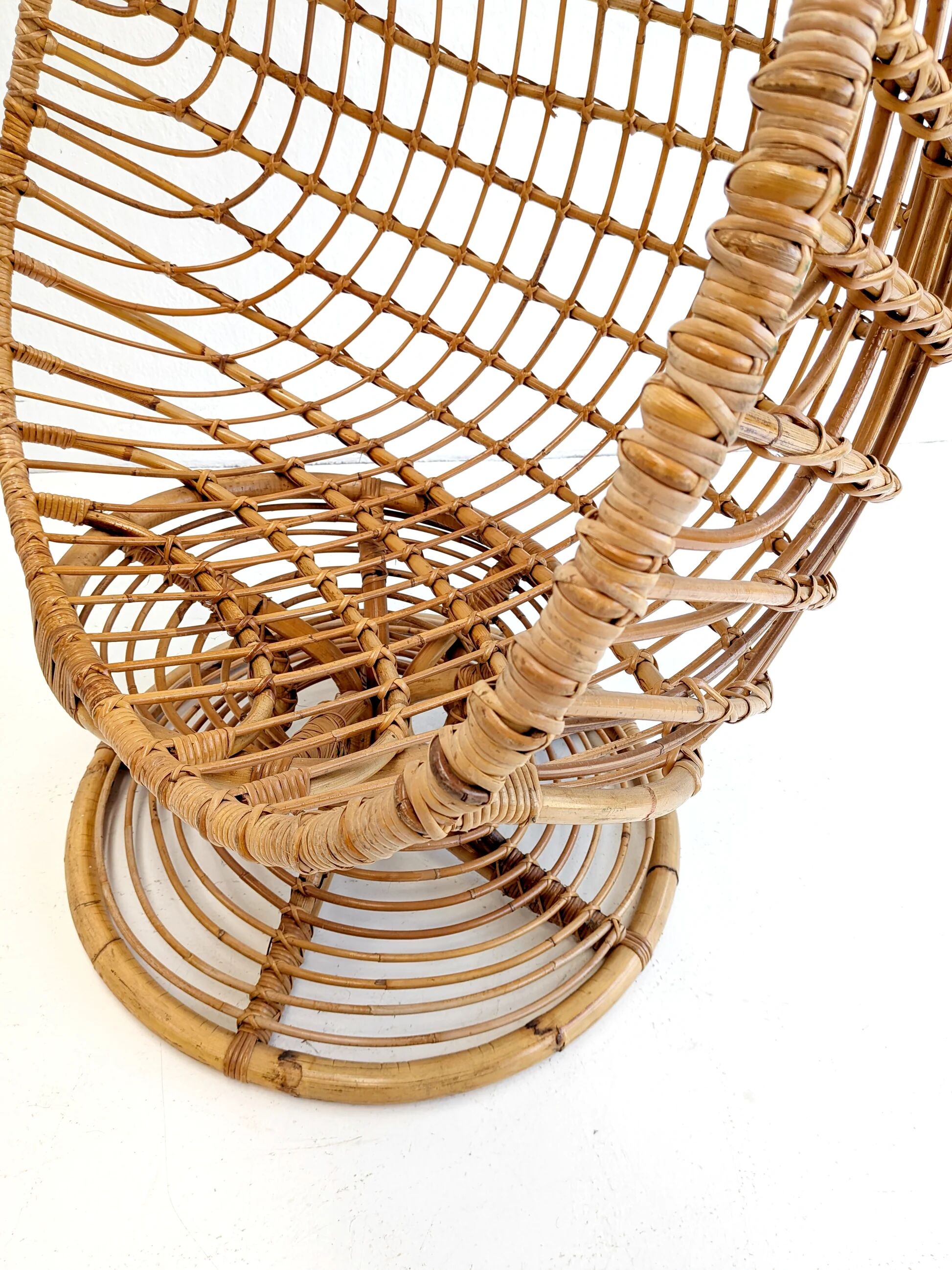 Vintage rattan egg chair 1960s