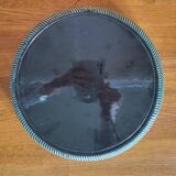 Vintage black and green ceramic trivet