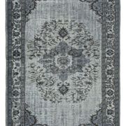 Hand-knotted rustic anatolian 1980s 160 cm x 258 cm grey carpet
