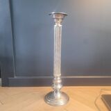 Large antique candle holder 45cm in silver metal