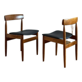 Pair of vintage Danish solid teak chairs