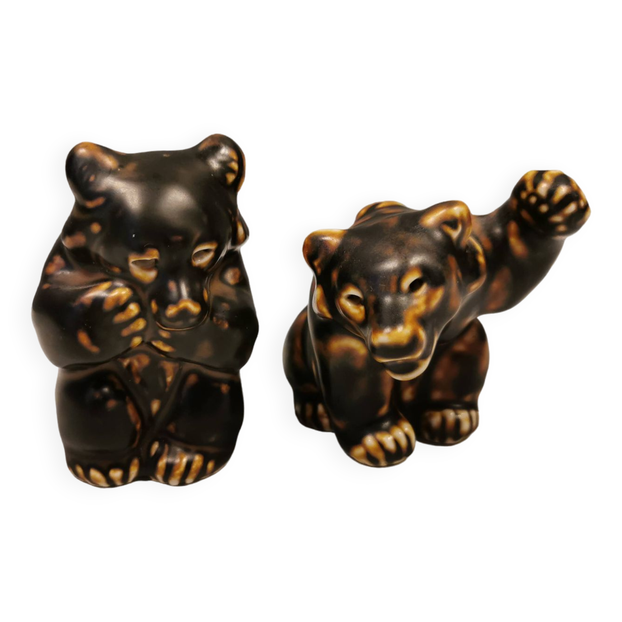 Two Royal Danish porcelain bears by Knud Kyhn