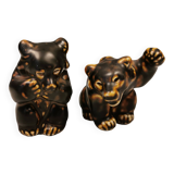 Two Royal Danish porcelain bears by Knud Kyhn