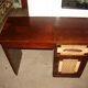 Dressing table in mahogany and straw, made in Mexico in 1959