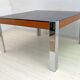 Willy Rizzo Style MidCentury Modern Italian Chrome and Leather Dining Table