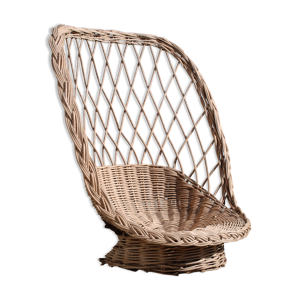 Fauteuil osier tressé