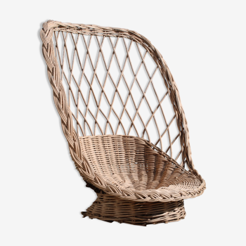 Woven wicker armchair