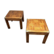 Pair of wooden and brass sofa ends