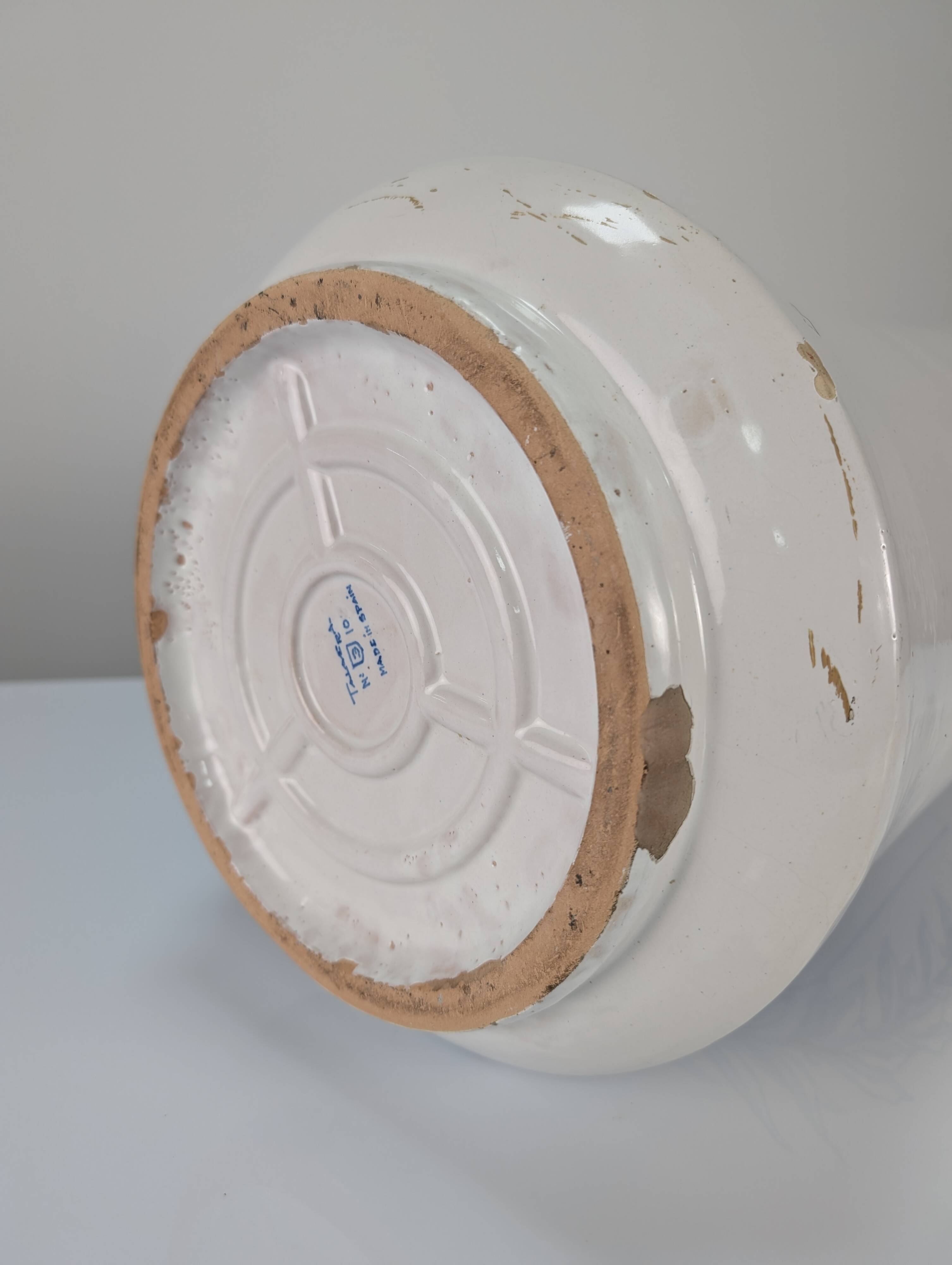 Antique Talavera Ceramic Umbrella and Walking Stick Stand with Bilbao Coat