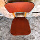 Scandinavian chair wood & skai red 70s vintage