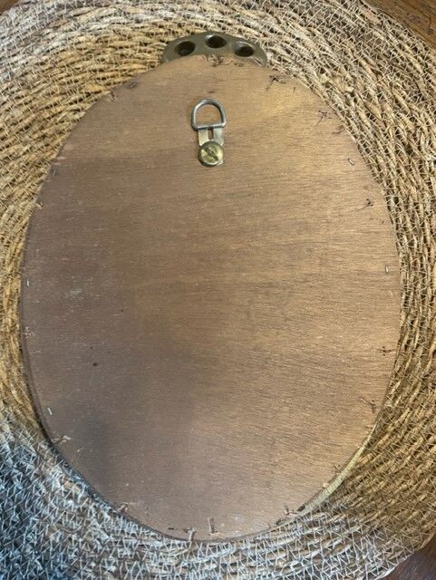 Old frame wall mirror oval gilded wood