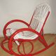Rattan rocking chair Rohe Noordwolde, années 1970