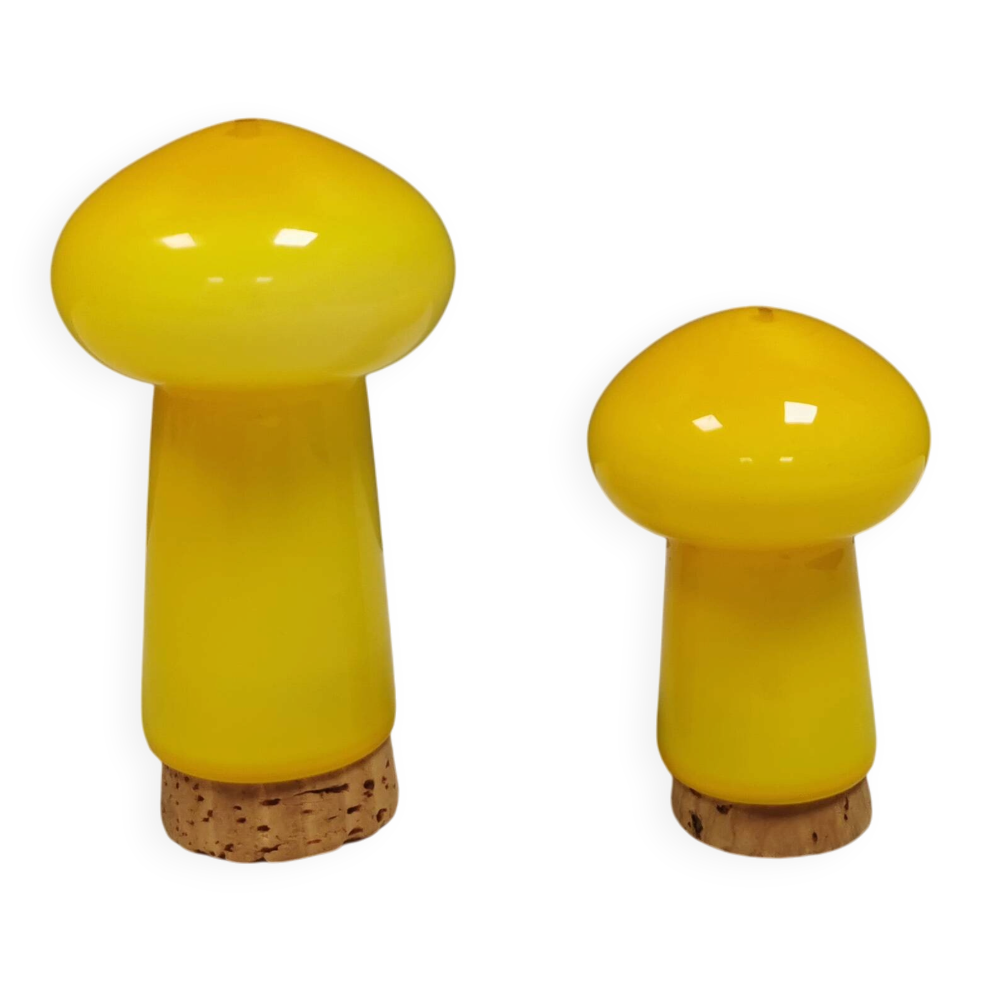 Two Holmegaard ‘Palet’ salt and pepper shakers. Michael Bang, yellow 1960s