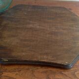 Glass tray, wood and caning