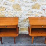 Pair of vintage bedside tables, Scandinavian style 60s