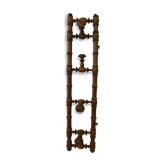 Wooden coat rack with swivel hooks
